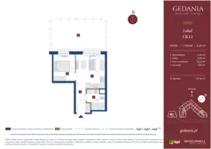 2 pokoje, apartament inwestycyjny 33,09 m², parter, oferta nr I.B.1.1, GEDANIA Riverside Living - apartamenty inwestycyjne, Gdańsk, Śródmieście, ul. Wiesława 1
