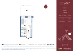 1 pokój, apartament inwestycyjny 25,86 m², parter, oferta nr I.B.1.2, GEDANIA Riverside Living - apartamenty inwestycyjne, Gdańsk, Śródmieście, ul. Wiesława 1