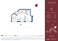 2 pokoje, apartament inwestycyjny 37,60 m², parter, oferta nr I.B.1.4, GEDANIA Riverside Living - apartamenty inwestycyjne, Gdańsk, Śródmieście, ul. Wiesława 1