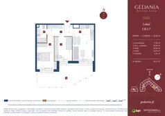 3 pokoje, apartament inwestycyjny 53,58 m², parter, oferta nr I.B.1.7, GEDANIA Riverside Living - apartamenty inwestycyjne, Gdańsk, Śródmieście, ul. Wiesława 1