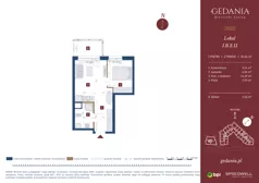 2 pokoje, apartament inwestycyjny 32,26 m², piętro 1, oferta nr I.B.2.11, GEDANIA Riverside Living - apartamenty inwestycyjne, Gdańsk, Śródmieście, ul. Wiesława 1