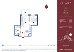 2 pokoje, apartament inwestycyjny 38,20 m², piętro 1, oferta nr I.B.2.12, GEDANIA Riverside Living - apartamenty inwestycyjne, Gdańsk, Śródmieście, ul. Wiesława 1