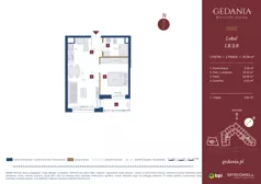 2 pokoje, apartament inwestycyjny 37,50 m², piętro 1, oferta nr I.B.2.8, GEDANIA Riverside Living - apartamenty inwestycyjne, Gdańsk, Śródmieście, ul. Wiesława 1
