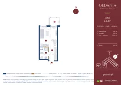 1 pokój, apartament inwestycyjny 25,86 m², piętro 2, oferta nr I.B.3.2, GEDANIA Riverside Living - apartamenty inwestycyjne, Gdańsk, Śródmieście, ul. Wiesława 1