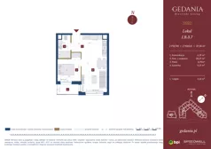 2 pokoje, apartament inwestycyjny 37,58 m², piętro 2, oferta nr I.B.3.7, GEDANIA Riverside Living - apartamenty inwestycyjne, Gdańsk, Śródmieście, ul. Wiesława 1