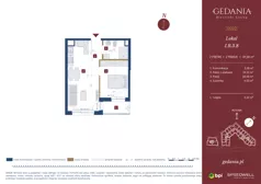 2 pokoje, apartament inwestycyjny 37,50 m², piętro 2, oferta nr I.B.3.8, GEDANIA Riverside Living - apartamenty inwestycyjne, Gdańsk, Śródmieście, ul. Wiesława 1