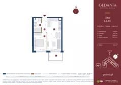 2 pokoje, apartament inwestycyjny 40,42 m², piętro 2, oferta nr I.B.3.9, GEDANIA Riverside Living - apartamenty inwestycyjne, Gdańsk, Śródmieście, ul. Wiesława 1