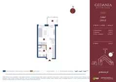 1 pokój, apartament inwestycyjny 25,86 m², piętro 3, oferta nr I.B.4.2, GEDANIA Riverside Living - apartamenty inwestycyjne, Gdańsk, Śródmieście, ul. Wiesława 1
