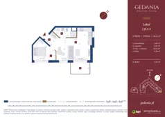 2 pokoje, apartament inwestycyjny 40,12 m², piętro 3, oferta nr I.B.4.4, GEDANIA Riverside Living - apartamenty inwestycyjne, Gdańsk, Śródmieście, ul. Wiesława 1
