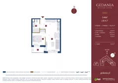 2 pokoje, apartament inwestycyjny 37,67 m², piętro 3, oferta nr I.B.4.7, GEDANIA Riverside Living - apartamenty inwestycyjne, Gdańsk, Śródmieście, ul. Wiesława 1