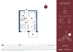 2 pokoje, apartament inwestycyjny 40,58 m², piętro 3, oferta nr I.B.4.9, GEDANIA Riverside Living - apartamenty inwestycyjne, Gdańsk, Śródmieście, ul. Wiesława 1