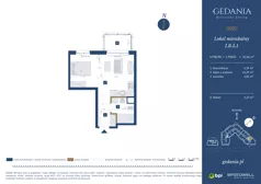 1 pokój, apartament 33,46 m², piętro 4, oferta nr I.B.5.1, GEDANIA Riverside Living, Gdańsk, Śródmieście, ul. Wiesława 1
