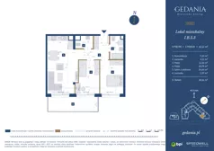 3 pokoje, apartament 62,12 m², piętro 4, oferta nr I.B.5.3, GEDANIA Riverside Living, Gdańsk, Śródmieście, ul. Wiesława 1