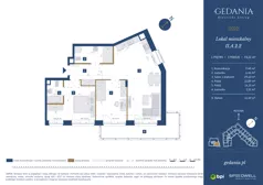 3 pokoje, apartament 73,22 m², piętro 1, oferta nr II.A.2.2, GEDANIA Riverside Living, Gdańsk, Śródmieście, ul. Wiesława 1
