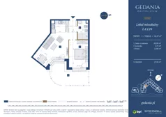 2 pokoje, apartament 45,57 m², parter, oferta nr I.A.1.16, GEDANIA Riverside Living, Gdańsk, Śródmieście, ul. Wiesława 1