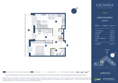 3 pokoje, apartament 60,36 m², parter, oferta nr I.A.1.4, GEDANIA Riverside Living, Gdańsk, Śródmieście, ul. Wiesława 1
