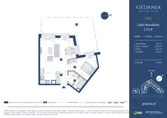 2 pokoje, apartament 50,99 m², parter, oferta nr I.A.1.8, GEDANIA Riverside Living, Gdańsk, Śródmieście, ul. Wiesława 1