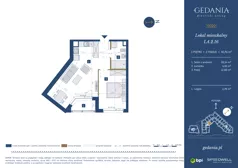 2 pokoje, apartament 45,76 m², piętro 1, oferta nr I.A.2.16, GEDANIA Riverside Living, Gdańsk, Śródmieście, ul. Wiesława 1