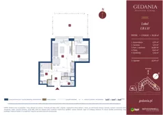 2 pokoje, apartament inwestycyjny 38,20 m², parter, oferta nr I.B.1.11, GEDANIA Riverside Living - apartamenty inwestycyjne, Gdańsk, Śródmieście, ul. Wiesława 1