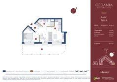 2 pokoje, apartament inwestycyjny 37,60 m², parter, oferta nr I.B.1.4, GEDANIA Riverside Living - apartamenty inwestycyjne, Gdańsk, Śródmieście, ul. Wiesława 1