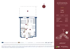 2 pokoje, apartament inwestycyjny 37,50 m², piętro 2, oferta nr I.B.3.8, GEDANIA Riverside Living - apartamenty inwestycyjne, Gdańsk, Śródmieście, ul. Wiesława 1