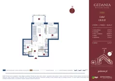 2 pokoje, apartament inwestycyjny 38,20 m², piętro 1, oferta nr I.B.2.12, GEDANIA Riverside Living - apartamenty inwestycyjne, Gdańsk, Śródmieście, ul. Wiesława 1