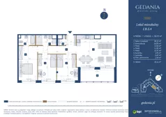 4 pokoje, apartament 90,79 m², piętro 4, oferta nr I.B.5.4, GEDANIA Riverside Living, Gdańsk, Śródmieście, ul. Wiesława 1