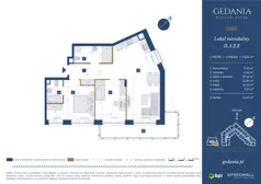 3 pokoje, apartament 73,22 m², piętro 1, oferta nr II.A.2.2, GEDANIA Riverside Living, Gdańsk, Śródmieście, ul. Wiesława 1