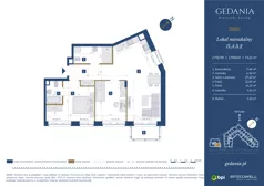 3 pokoje, apartament 73,22 m², piętro 2, oferta nr II.A.3.2, GEDANIA Riverside Living, Gdańsk, Śródmieście, ul. Wiesława 1