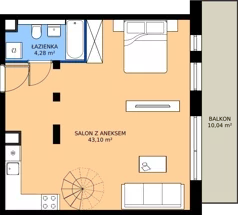 1 pokój, mieszkanie 63,14 m², piętro 2, oferta nr B3.KLA 2.2, Osiedle Literatura, Poznań, Strzeszyn, Strzeszyn, ul. Literacka