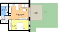 2 pokoje, mieszkanie 40,71 m², parter, oferta nr B3.KLA 0.9, Osiedle Literatura, Poznań, Strzeszyn, Strzeszyn, ul. Literacka