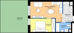 2 pokoje, mieszkanie 39,80 m², parter, oferta nr A3, Strada Wybickiego, Kraków, Krowodrza, ul. Wybickiego 6A/6B