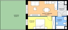 2 pokoje, mieszkanie 40,15 m², parter, oferta nr A2, Strada Wybickiego, Kraków, Krowodrza, ul. Wybickiego 6A/6B