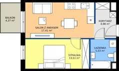 2 pokoje, mieszkanie 40,93 m², piętro 2, oferta nr A20, Strada Wybickiego, Kraków, Krowodrza, ul. Wybickiego 6A/6B