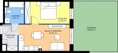 2 pokoje, mieszkanie 39,31 m², parter, oferta nr A6, Strada Wybickiego, Kraków, Krowodrza, ul. Wybickiego 6A/6B