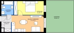 2 pokoje, mieszkanie 40,11 m², parter, oferta nr A5, Strada Wybickiego, Kraków, Krowodrza, ul. Wybickiego 6A/6B