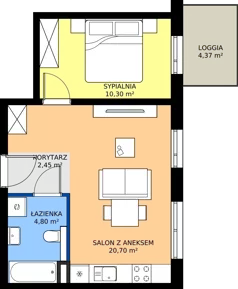 2 pokoje, mieszkanie 38,25 m², piętro 9, oferta nr A87, Strada Wybickiego, Kraków, Krowodrza, ul. Wybickiego 6A/6B