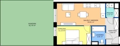 2 pokoje, mieszkanie 42,56 m², parter, oferta nr B4, Strada Wybickiego, Kraków, Krowodrza, ul. Wybickiego 6A/6B