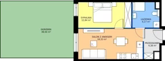 2 pokoje, mieszkanie 41,72 m², parter, oferta nr B3, Strada Wybickiego, Kraków, Krowodrza, ul. Wybickiego 6A/6B
