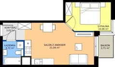 2 pokoje, mieszkanie 37,83 m², piętro 1, oferta nr B73, Strada Wybickiego, Kraków, Krowodrza, ul. Wybickiego 6A/6B