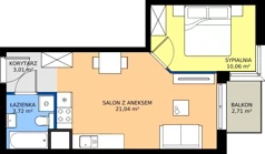 2 pokoje, mieszkanie 37,83 m², piętro 3, oferta nr B89, Strada Wybickiego, Kraków, Krowodrza, ul. Wybickiego 6A/6B