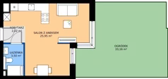 1 pokój, mieszkanie 31,47 m², parter, oferta nr B67, Strada Wybickiego, Kraków, Krowodrza, ul. Wybickiego 6A/6B