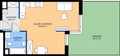 1 pokój, mieszkanie 38,79 m², parter, oferta nr B66, Strada Wybickiego, Kraków, Krowodrza, ul. Wybickiego 6A/6B