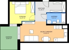 2 pokoje, mieszkanie 51,52 m², parter, oferta nr B69, Strada Wybickiego, Kraków, Krowodrza, ul. Wybickiego 6A/6B