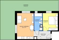 2 pokoje, mieszkanie 43,60 m², parter, oferta nr B71, Strada Wybickiego, Kraków, Krowodrza, ul. Wybickiego 6A/6B