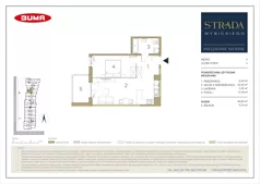 2 pokoje, mieszkanie 46,70 m², piętro 5, oferta nr B108, Strada Wybickiego, Kraków, Prądnik Biały, ul. Wybickiego 6A/6B