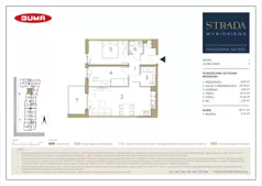 3 pokoje, mieszkanie 60,82 m², piętro 1, oferta nr B76, Strada Wybickiego, Kraków, Prądnik Biały, ul. Wybickiego 6A/6B