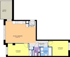 3 pokoje, mieszkanie 61,42 m², piętro 2, oferta nr A.K2.42, Porto Żerań, Warszawa, Białołęka, Żerań, ul. Myśliborska