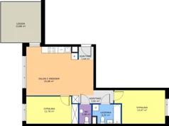 3 pokoje, mieszkanie 62,94 m², piętro 1, oferta nr A.K3.62, Porto Żerań, Warszawa, Białołęka, Żerań, ul. Myśliborska