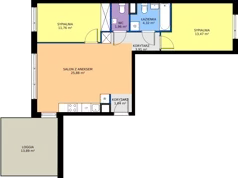 3 pokoje, mieszkanie 62,94 m², piętro 1, oferta nr A.K2.41, Porto Żerań, Warszawa, Białołęka, Żerań, ul. Myśliborska